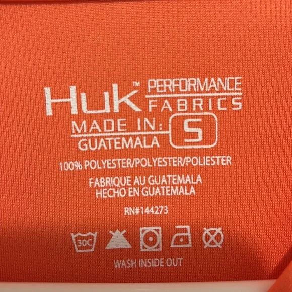 Huk Orange Performance Fishing Shirt - Picture 3 of 4